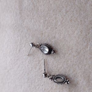 Earrings, sterling silver